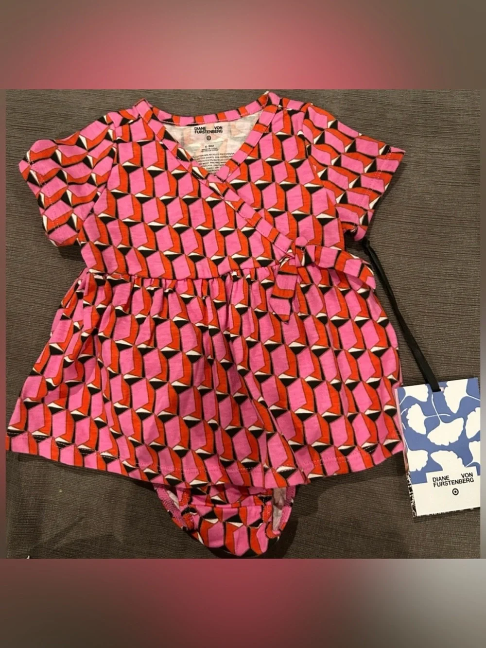 Diane von Furstenberg for Target Baby Dress Set Pink Geo 0-3M NWT